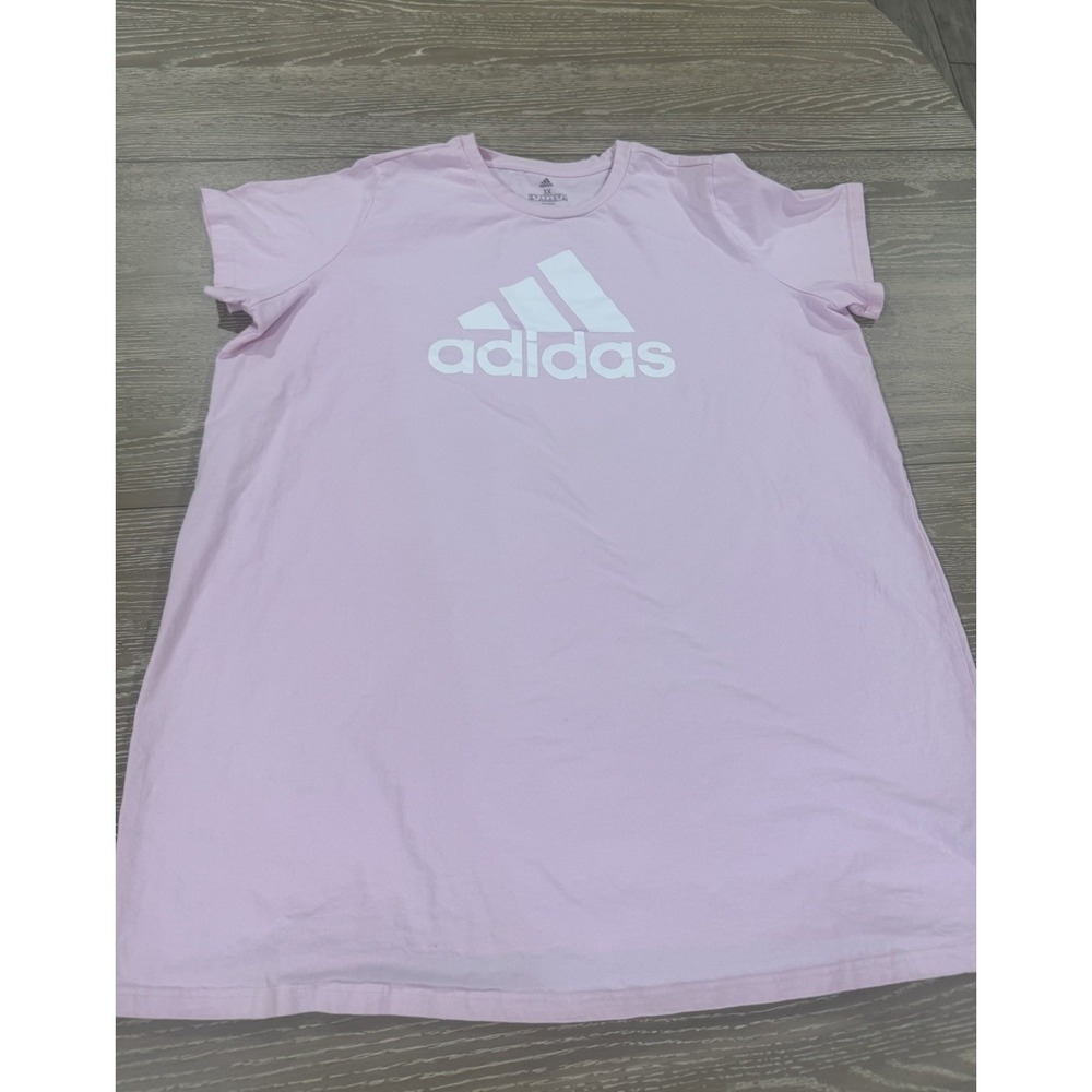 Adidas Womens 3X Pink Logo T-Shirt Plus Size Big Logo Tee Light Lilac